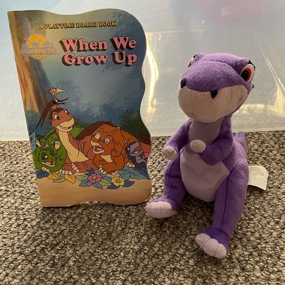Vintage Land Before Time plush and board book